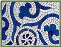 Tampo de mesa com mosaico inspirado nos classicos azulejos portugueses