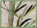 Mosaico em tampo de mesa redondo, série "Meus Bamboos"