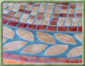 Tampo de mesa com mosaico de terracota natural
